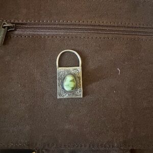 Native American Palomino Turquoise Lock Pendant